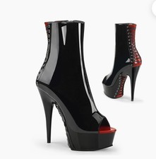 Pleaser Delight 1025 Stiletto Platform Dancer Stripper Shoes Boots Corset Sz 8