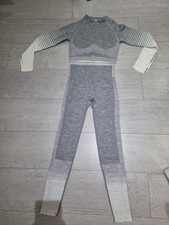 Gym/Workout Set. Matching Top And Leggings. Size Small, Grey Mix