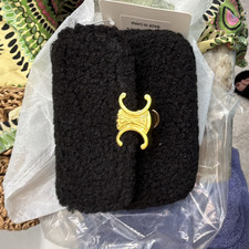 Black Small Crossbody Bag Gold Logo Hardware Magnetic Closure Chain Strap
