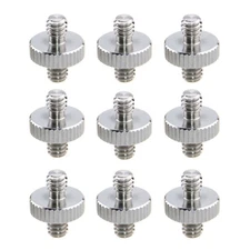 9x CAMVATE Thread Screw Adapter 1/4" Double-ended Stainless Steel fr Camera/Trip