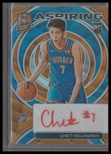 2022-23 Panini Spectra #AA-CHG Chet Holmgren Aspiring Autographs Orange #/15