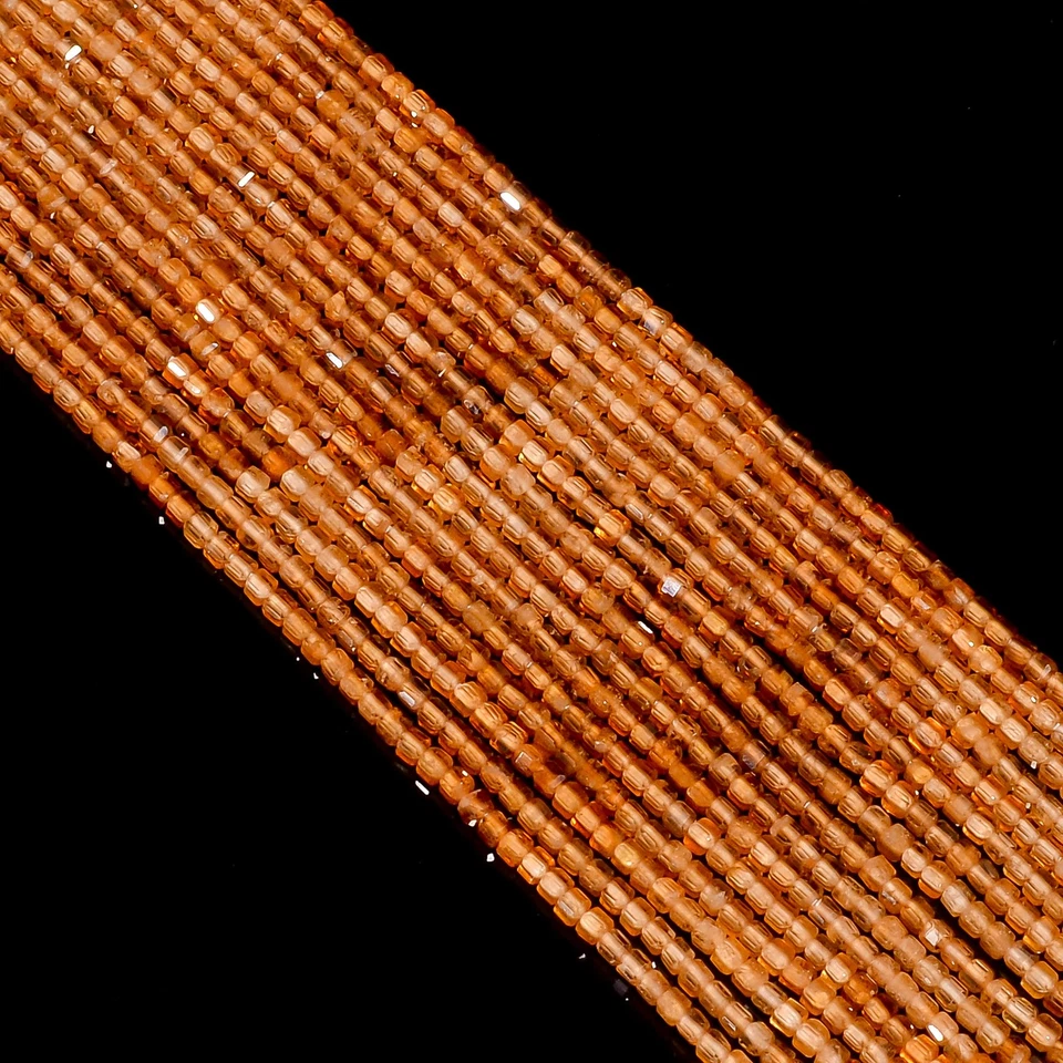 Caja de piedras preciosas de granate espesartita natural cuentas facetadas 2,5-3 mm hilo 12,5" 508 Foto 2 de 2