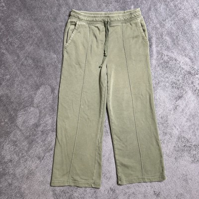 Daily Practice Wide Leg Pants Anthropologie Joggers Kick Flare Lounge Green M