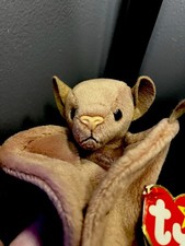 RARE Misprint Error - Ty Beanie Babies  Batty  Original Plush Brown 1996-97 
