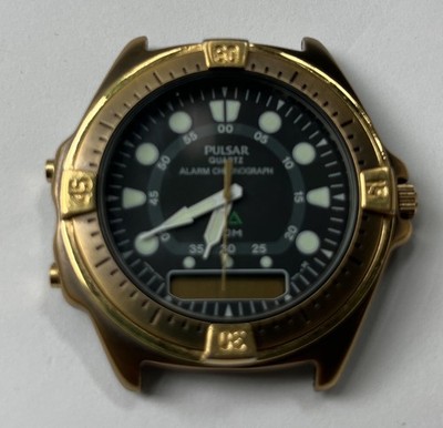 PULSAR Men s Alarm Chronograph Watch. Digital Analog 50m V041-9020 Parts