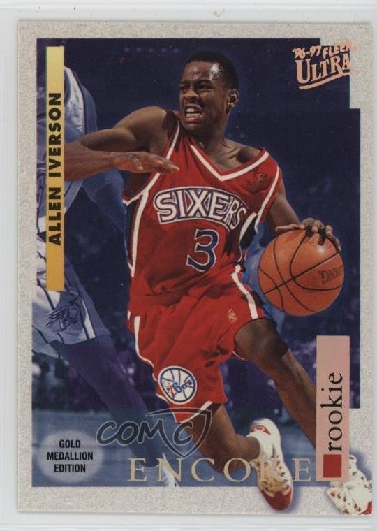 1996-97 Fleer Ultra Encore Rookies Gold Medallion Edition Allen Iverson HOF 0p6y