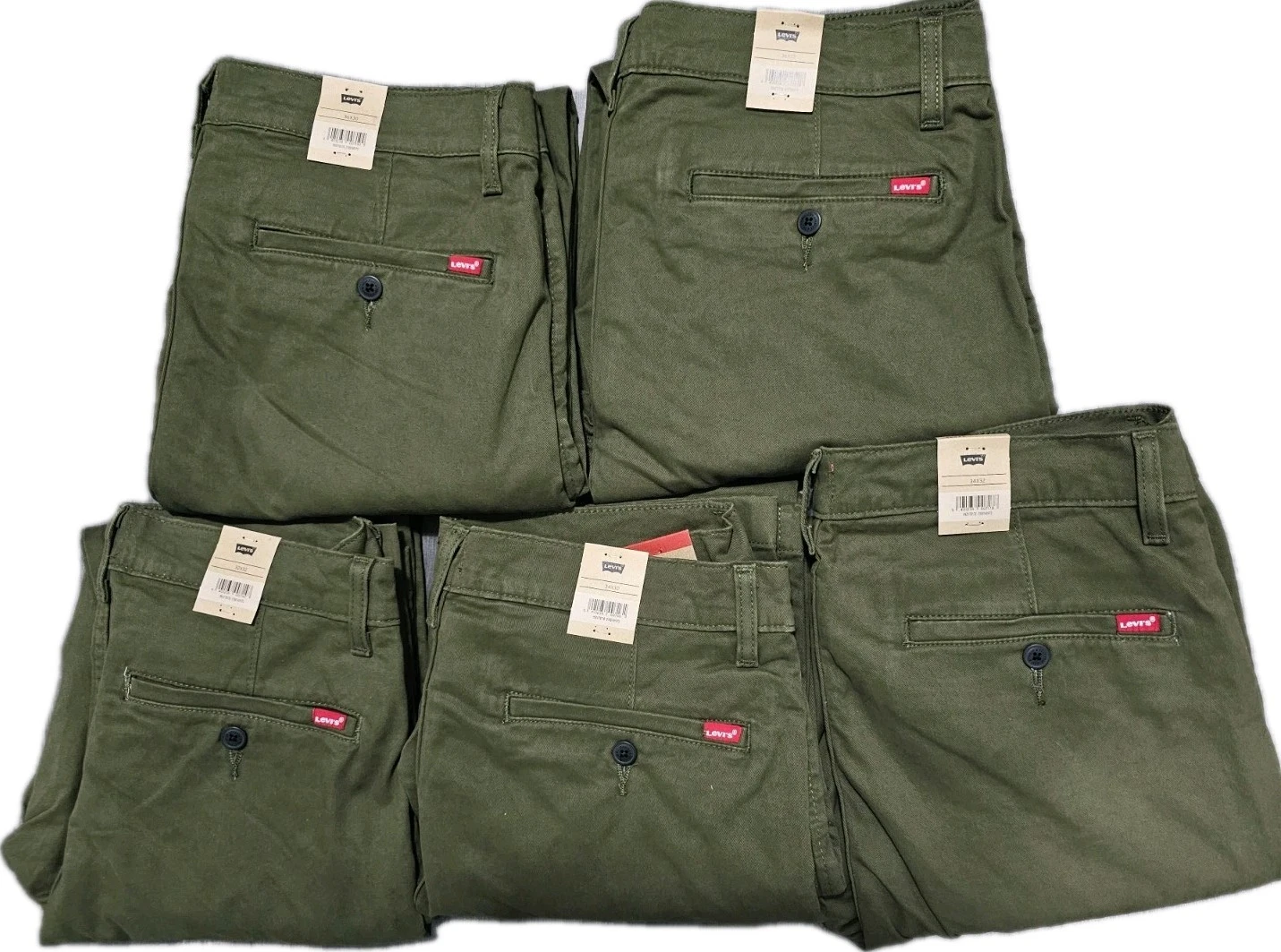 Levis Mens XX Chino Trouser Slim Taper Stretch Olive Green Trouser W32 W34 W36