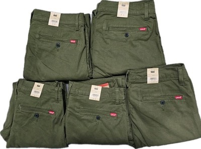 Levis Herren XX Chino Hose Slim Taper Stretch Olivgrün Trouser W32 W34 W36