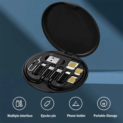 【NEW】60W MULTI USB FAST CHARGING CABLE SET FOR APPLE & ANDROID WITH STORAGE BOX