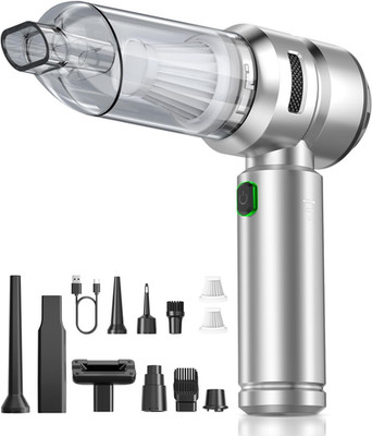 Portable Cordless Car Vacuum, 24000Pa Suction, 3 Modes, Type-C Charge, Silver