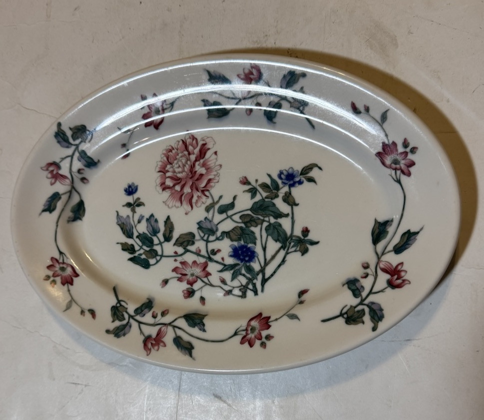 Walker China H.M.Faust Floral Dinner - Salad Plate 11.2 X 7.375 In.