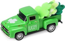 St. Patrick's Day Vintage Farm Truck Decoration with Shamrocks for Home D cor