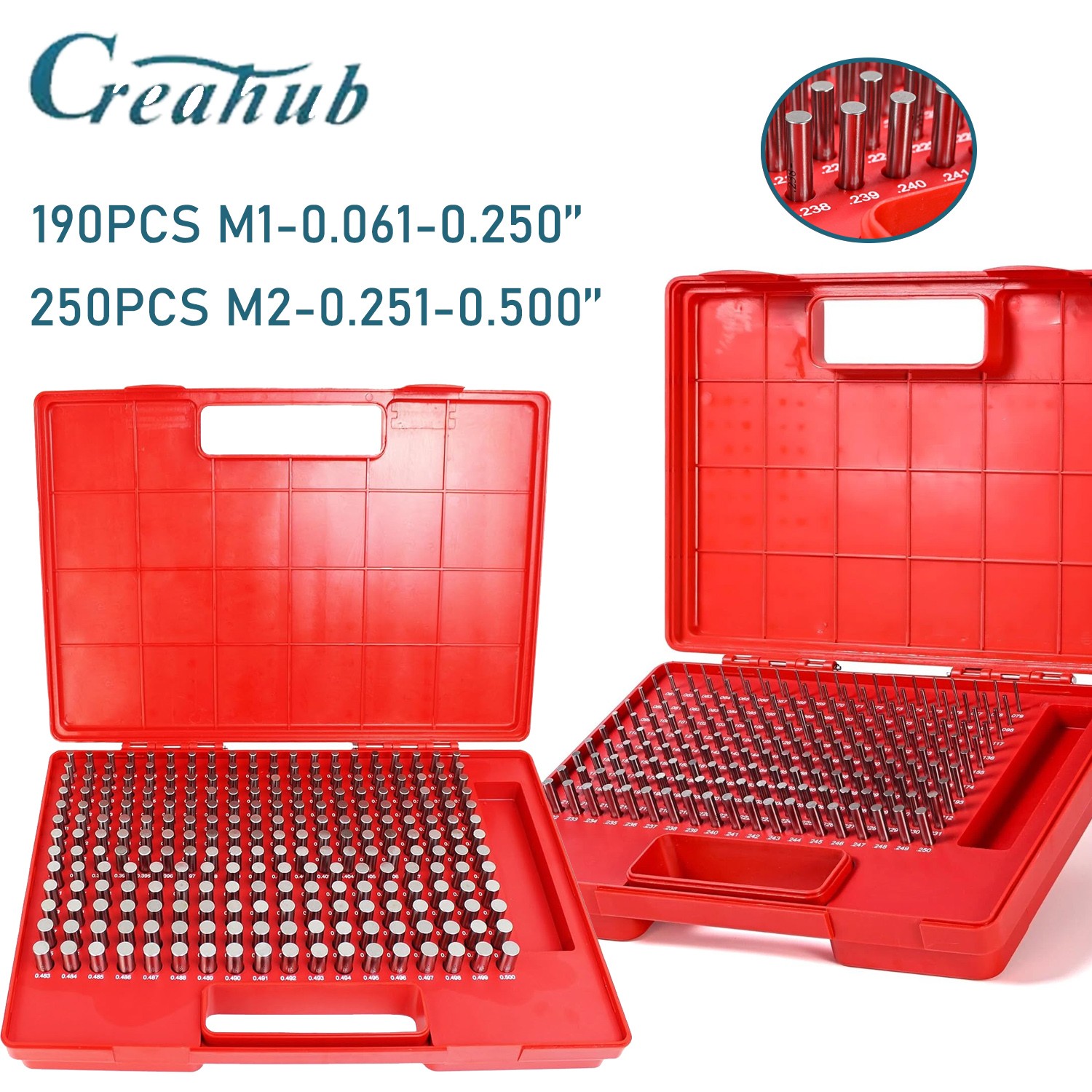 Pin Gauge Pin Gage Set 190/250pcs M1 M2 Class ZZ Metric Steel for Maintenance US