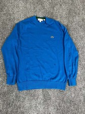 Lacoste Long Sleeve Regular Fit Crewneck Organic Cotton Sweater Men's Blue FLAW