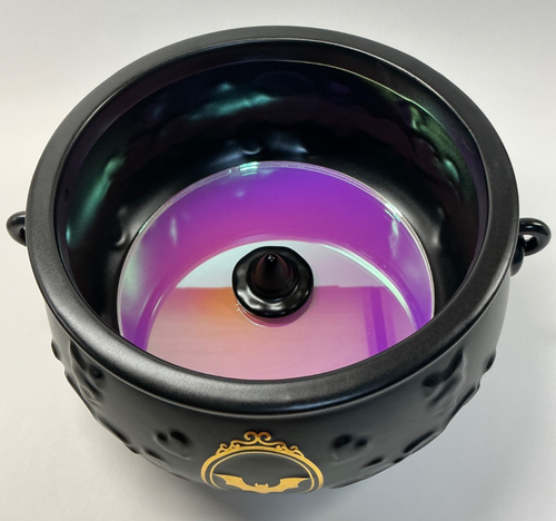 Bath & Body Works 7.5" Black Witch's Cauldron Vanity Tray Holder Gold Bat NWT - Picture 3 of 10