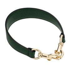 14.17 Inch PU Leather Short Bag Strap with Clasp, Dark Green, Gold Buckle