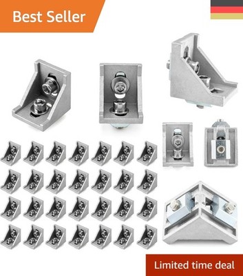 Qwork 30er Set Befestigungsmaterial 40x40 Aluprofil Winkel - Superior Stabilität