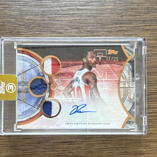 2025-26 Topps 3  Ronald Holland II Veteran 3 Patch Auto # /25 Pistons