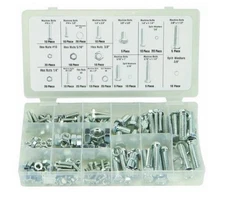 240 PC PIECE SAE STANDARD SIZE NUT AND BOLT SCREW ASSORTMENT HARDWARE KIT