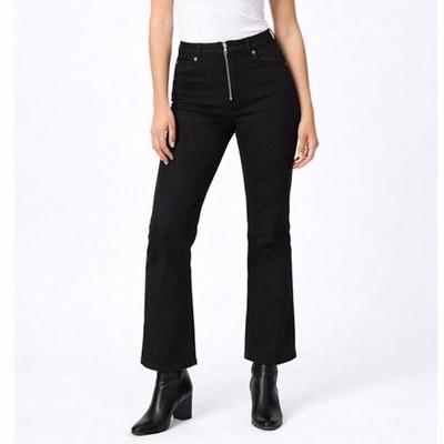 Rouje Pablo Women's 27 Black High Rise Straight Leg Front Zip ParisianFrench