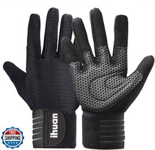 ihuan Weight Lifting Gym Workout Gloves Full Finger with Wrist Wr