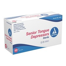 Dynarex 4314 Tongue Depressors Wood Sterile 6" Senior 100/Pk