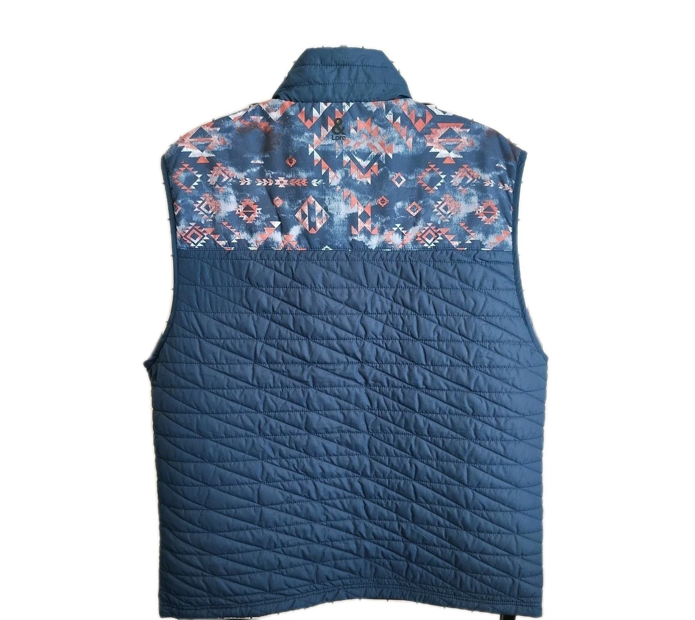 &Lore By Tahoe River Men's Large Quilted Vest  Full Zip Blue Sleeveless Jacket  image 2