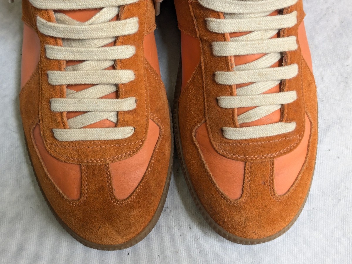 Maison Margiela GAT Sneakers Orange Men 8 41 Suede Leather High