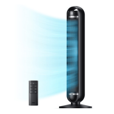 DREO Nomad DC Tower Fan, 27ft/s Quiet Bladeless Floor Fan, 10 Speeds with Remote