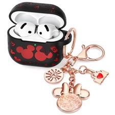 with Cute Keychain Compatible with Apple Airpods 4 Case 2024 Women, Soft Si...