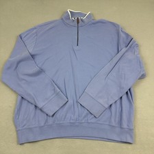 Polo Golf Ralph Lauren Quarter Zip Pullover Mens 2XL Blue Cotton Mock Neck 