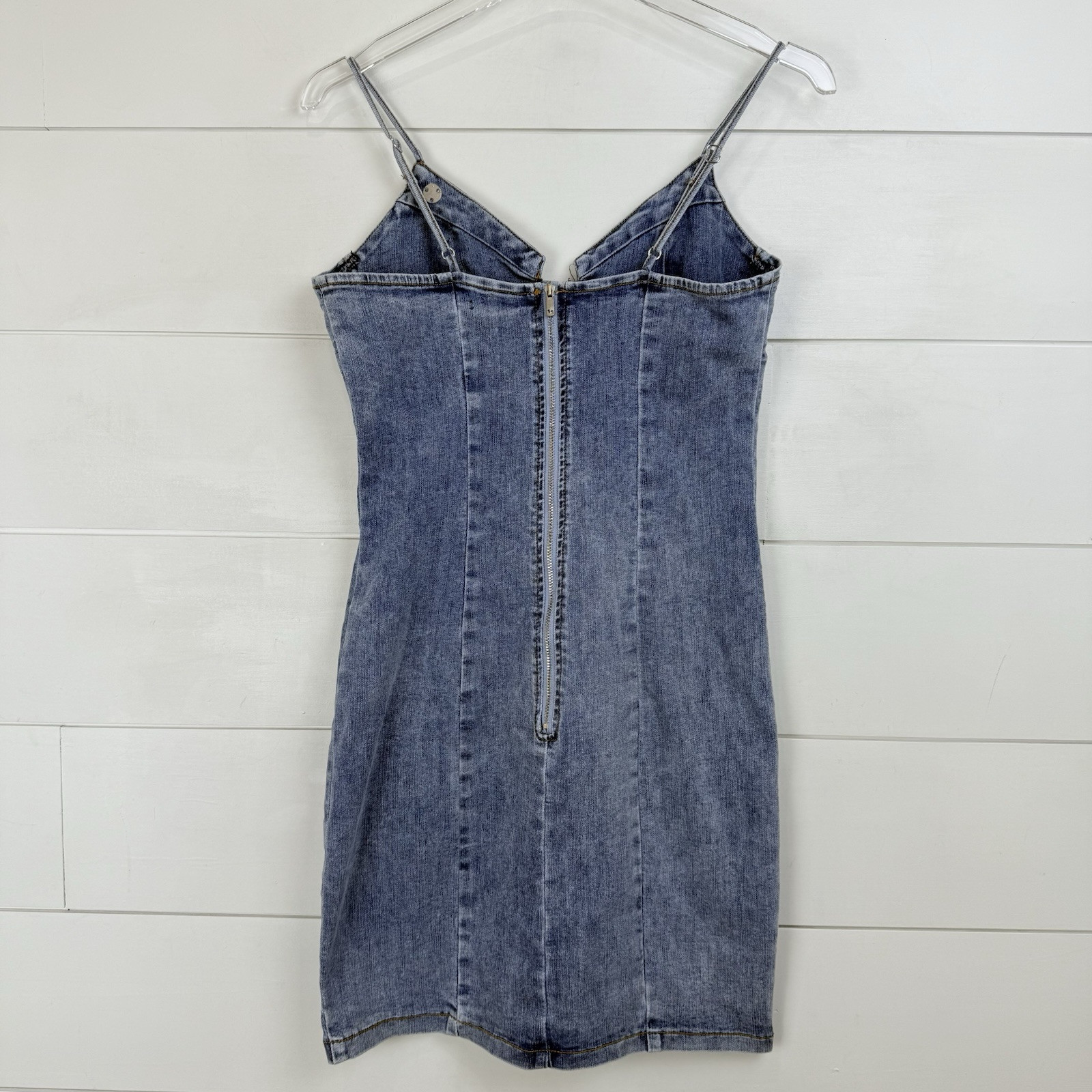 NEW TRUE RELIGION LACEUp Denim Mini Dress Timeless Light Wash WOMEN Large Corset thumbnail 6