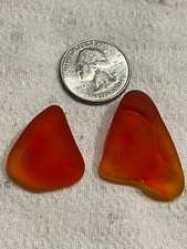 Genuine Surf Tumbled Sea Glass: Rare Orange