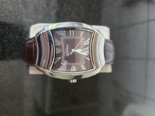 Lancaster Italy Men's Designer Watch. Genuine Brown Leather Strap.