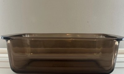  VTG PYREX  Corning #213 Amber Brown Glass 1.5L  Bread Loaf Pan Dish 22x11x6 cm 