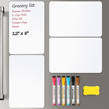 4 PACK Magnetic Dry Erase Board Sheet for Fridge, 12"X8" Erasable Refrigerator W