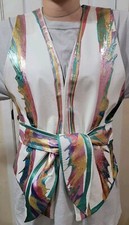 1980s Terry And Toni Metallic Drip Leather Vest W/ Belt