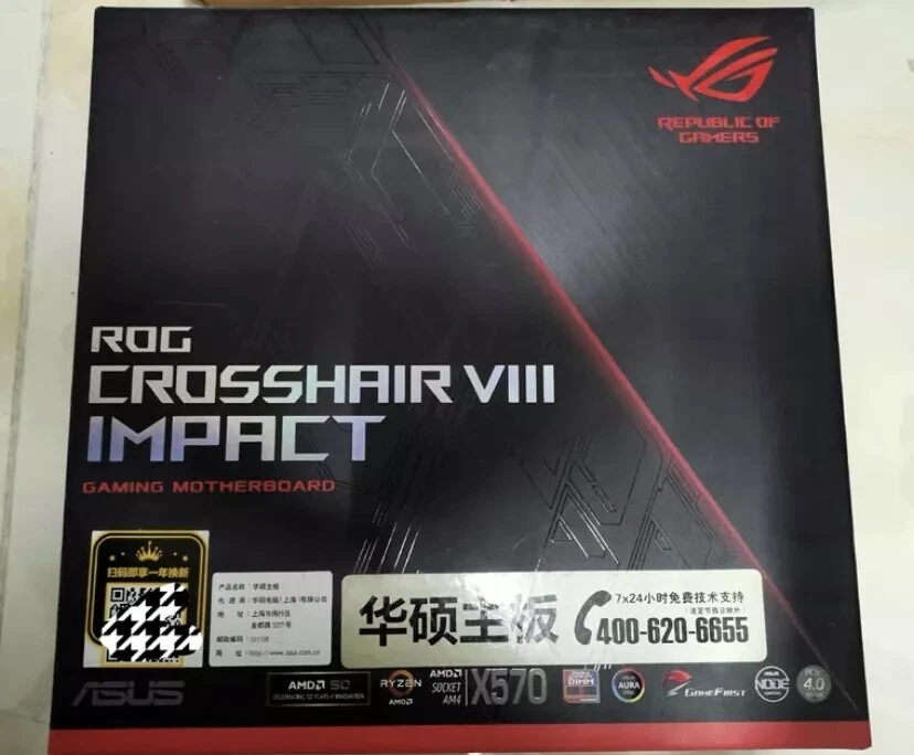ASUS ROG Crosshair VIII Impact AMDX570 Socket AM4 Mini DTX DDR4SDRAM Motherboard - Image 2 of 4