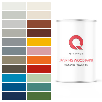 Q-Cover Holzfarbe Holzdeckfarbe Innen&Außen UV-beständige 1 L
