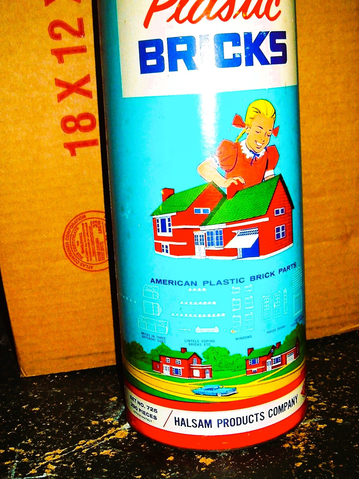 AMERICAN PLASTIC BRICKS PLAY SET No 725 1950s Inventoried Lot 6