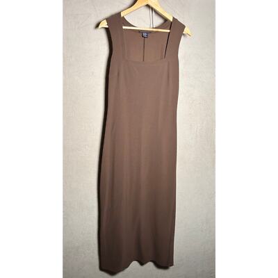 Boston Proper Brown Square Neck Sleeveless Maxi Bodycon Dress Size Small