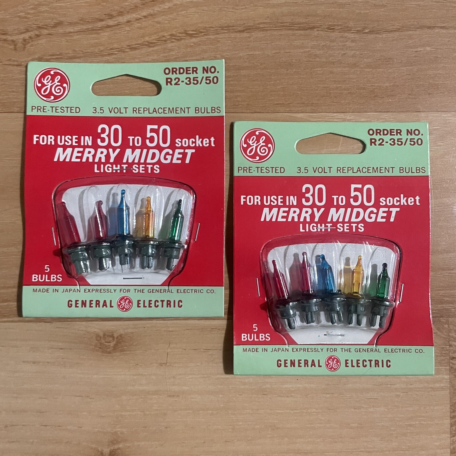 Vintage GE Merry Midget Replacement Color Christmas Bulbs 2packs of 5