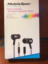 Mobilespec Stereo Earbuds With Storage Pouch And Replacement Tips