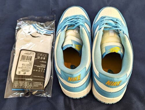 Nike Dunk Low Coast North Carolina Blue Gold Stitch Womens 9.5 Mens 8 - Picture 2 of 6