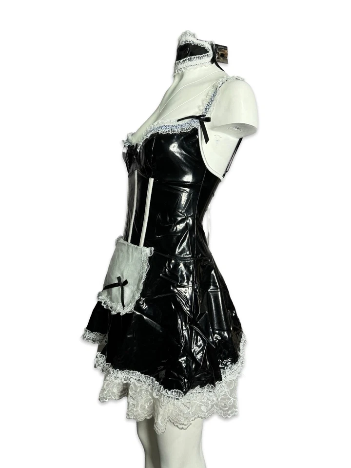 Coqueta Sexy Uniforme de Criada Francesa Halloween Disfraz Vestido Sombrero Foto 3 de 4