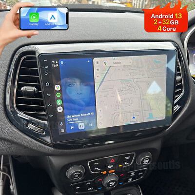 For Jeep Compass 2017-2019 Car Radio Android 13 GPS Navigation CarPlay Head Unit