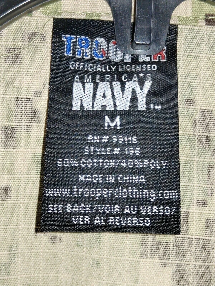 Trooper Americas Navy Boys Size Medium Color Camo Long Sleeve With Pockets Shirt - Image 3 of 3