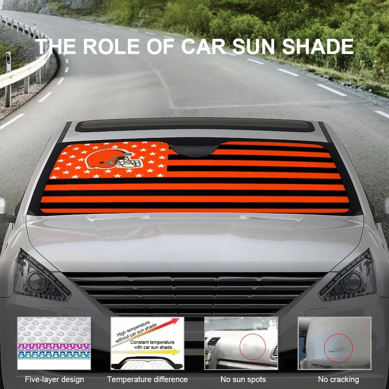 Cleveland Browns Car Windshield Sunshade Car Front Window Windshield Protection