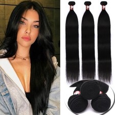 Extra Thick Indian Virgin Human Hair Extensions Weave Weft 3 Bundles 300g Long