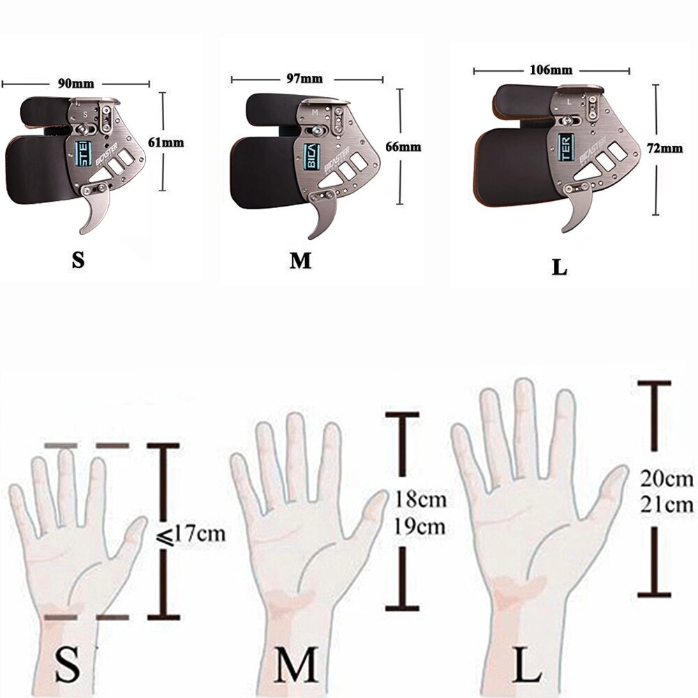 Archery Finger Tab Guard Protection Genuine Leather + Aluminum S/M/L Hunting